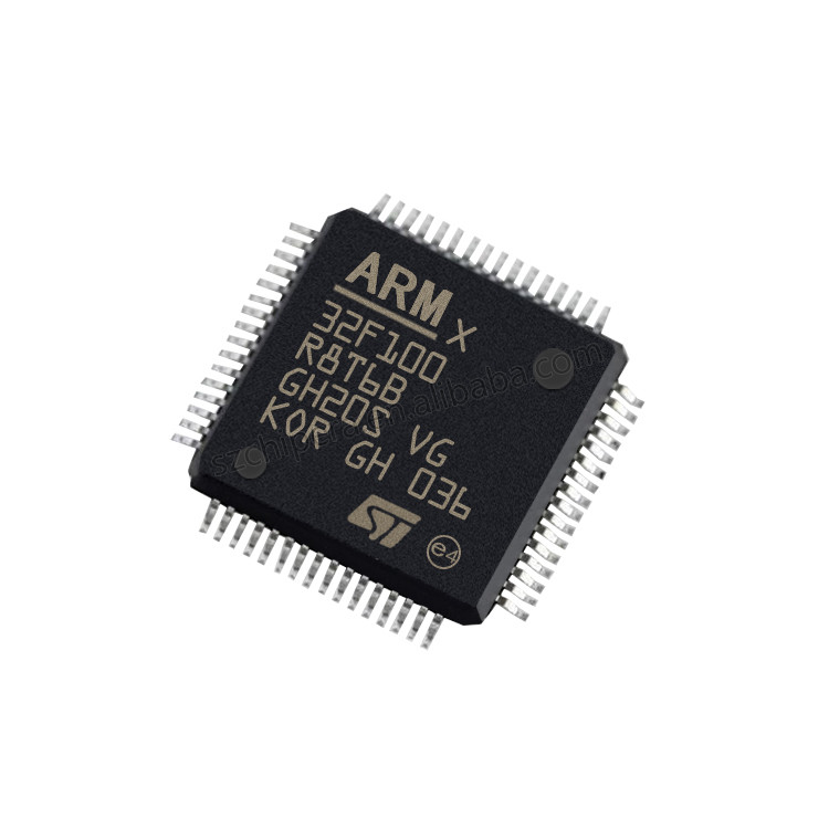 Neuer und ARM Cortex M3 64 der Stammaktie-STM32F100 RISC 64KB greller 2.5V 3.3V Pin STM32F100R8T6B