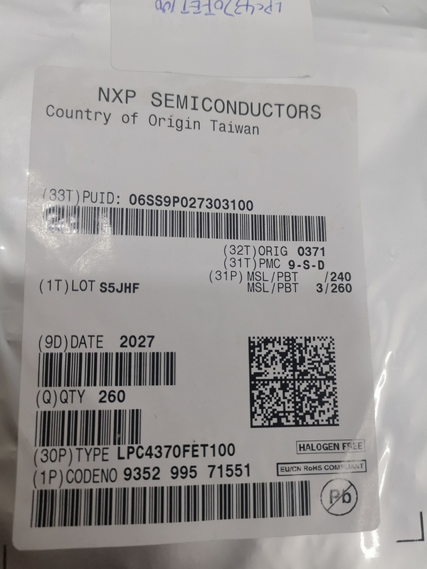 LPC4370FET100    100-TFBGA   IC-Mikroregler-nagelneue Vorlage Chip der integrierten Schaltung unbenutzt